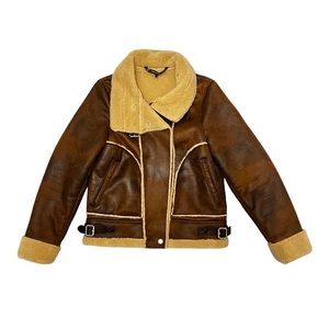 ZARA Shearling Aviator Jacket in size XS
